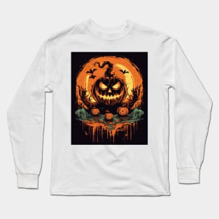 possessed pumpkin during halloween Long Sleeve T-Shirt